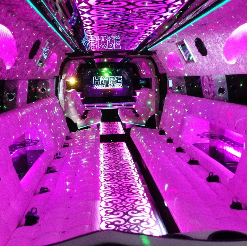 Black Phantom 22 Seater Stretch Hummer Inside