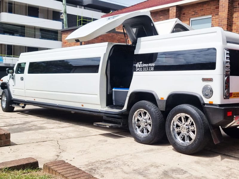 22 Seater White Stretch Hummer